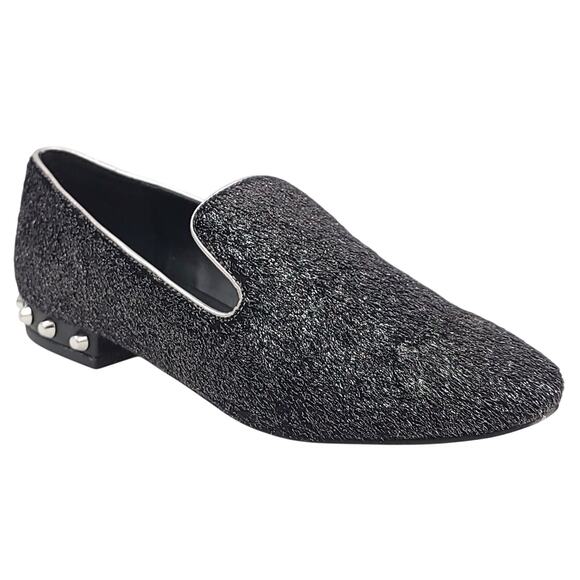 Marc Fisher Women Abree Studded Heel Slip On Loafers Size US 9M Black/Pewter - Picture 1 of 6